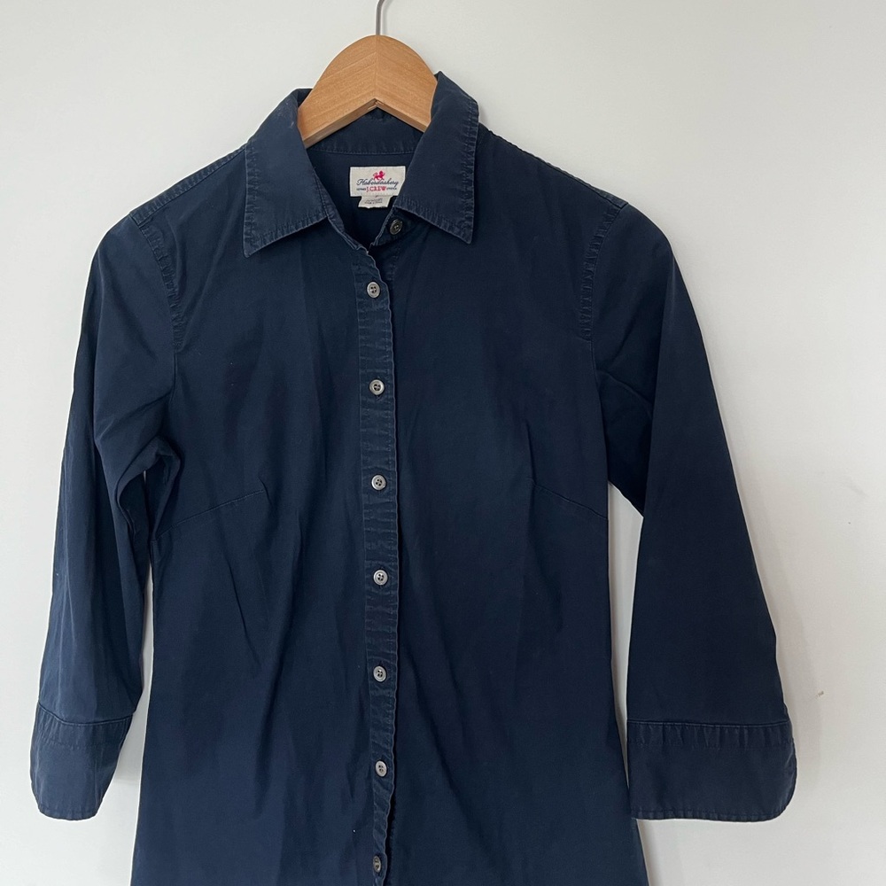 J. Crew Dark Blue Stretch Shirt